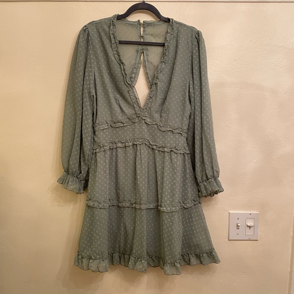 Sage Green Long Sleeve Dress